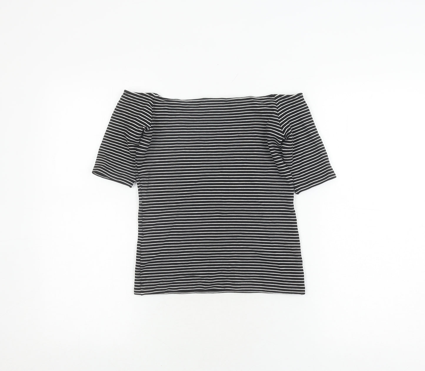 Whistles Women's Black Striped Jersey Top Size 10