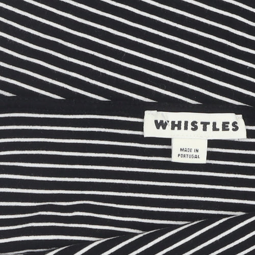 Whistles Women's Black Striped Jersey Top Size 10