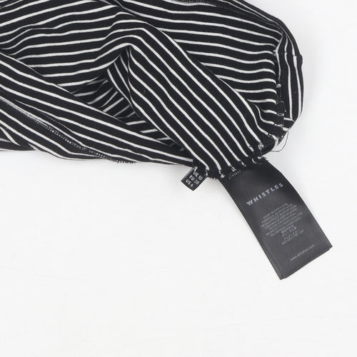 Whistles Women's Black Striped Jersey Top Size 10