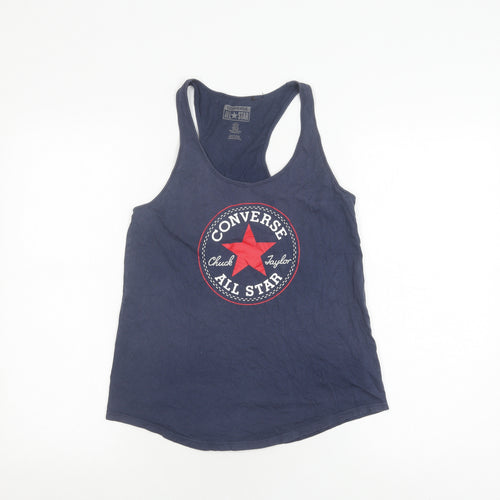 Converse Women's Blue Tank Top - Size S, Basic Style