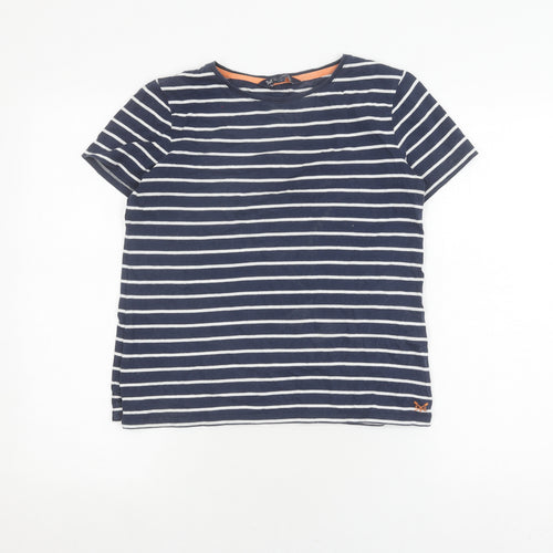 Crew Clothing Womens Blue Striped T-Shirt Size 8