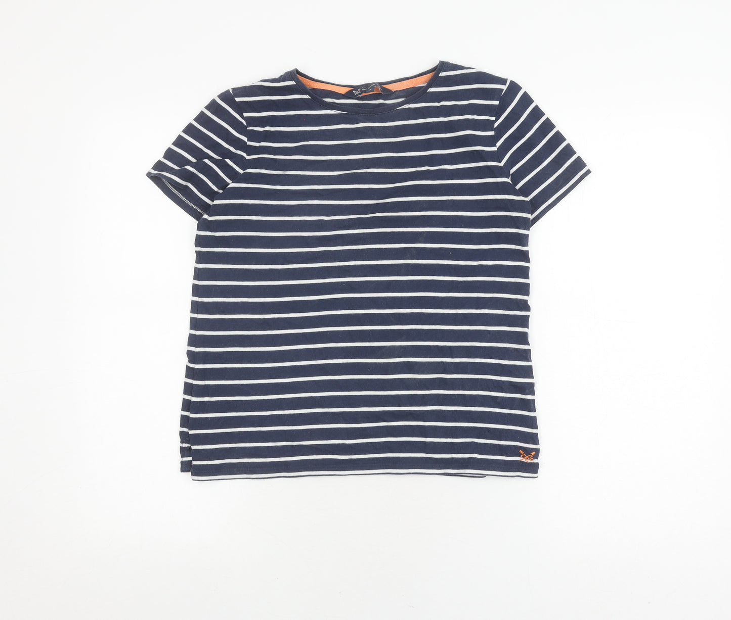 Crew Clothing Womens Blue Striped T-Shirt Size 8