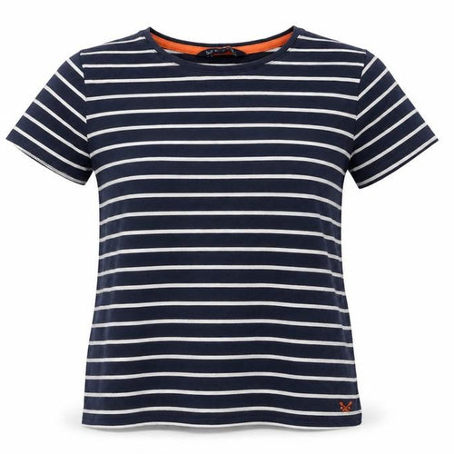 Crew Clothing Womens Blue Striped T-Shirt Size 8