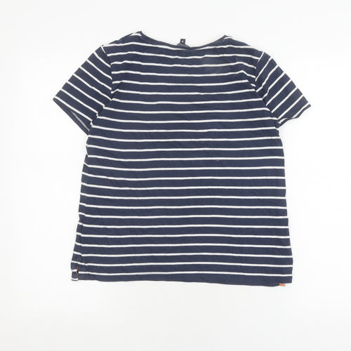 Crew Clothing Womens Blue Striped T-Shirt Size 8