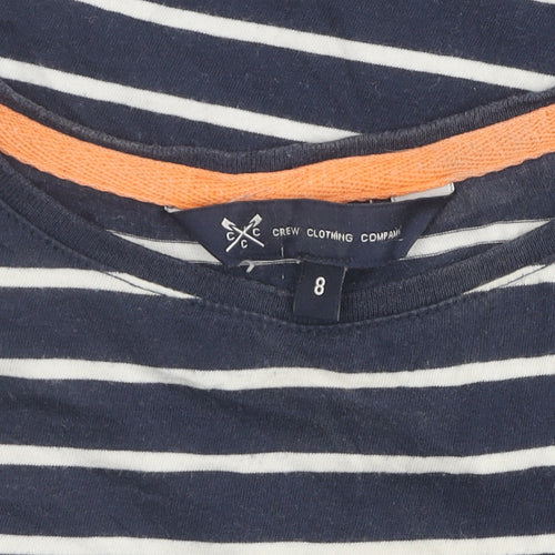 Crew Clothing Womens Blue Striped T-Shirt Size 8