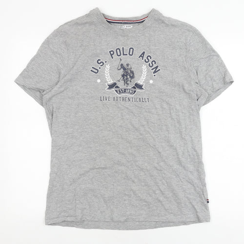 U.S. Polo Assn. Men's Grey Logo T-Shirt, Size L