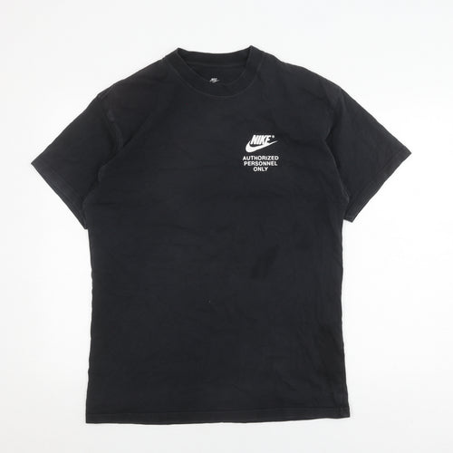 Nike Men's Black Cotton Logo T-Shirt M Casual