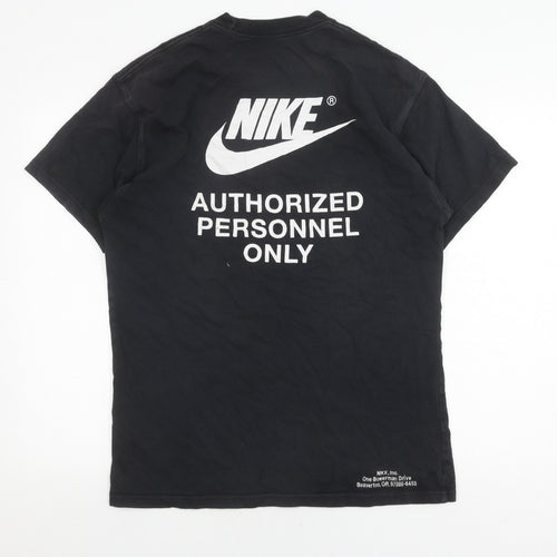 Nike Men's Black Cotton Logo T-Shirt M Casual