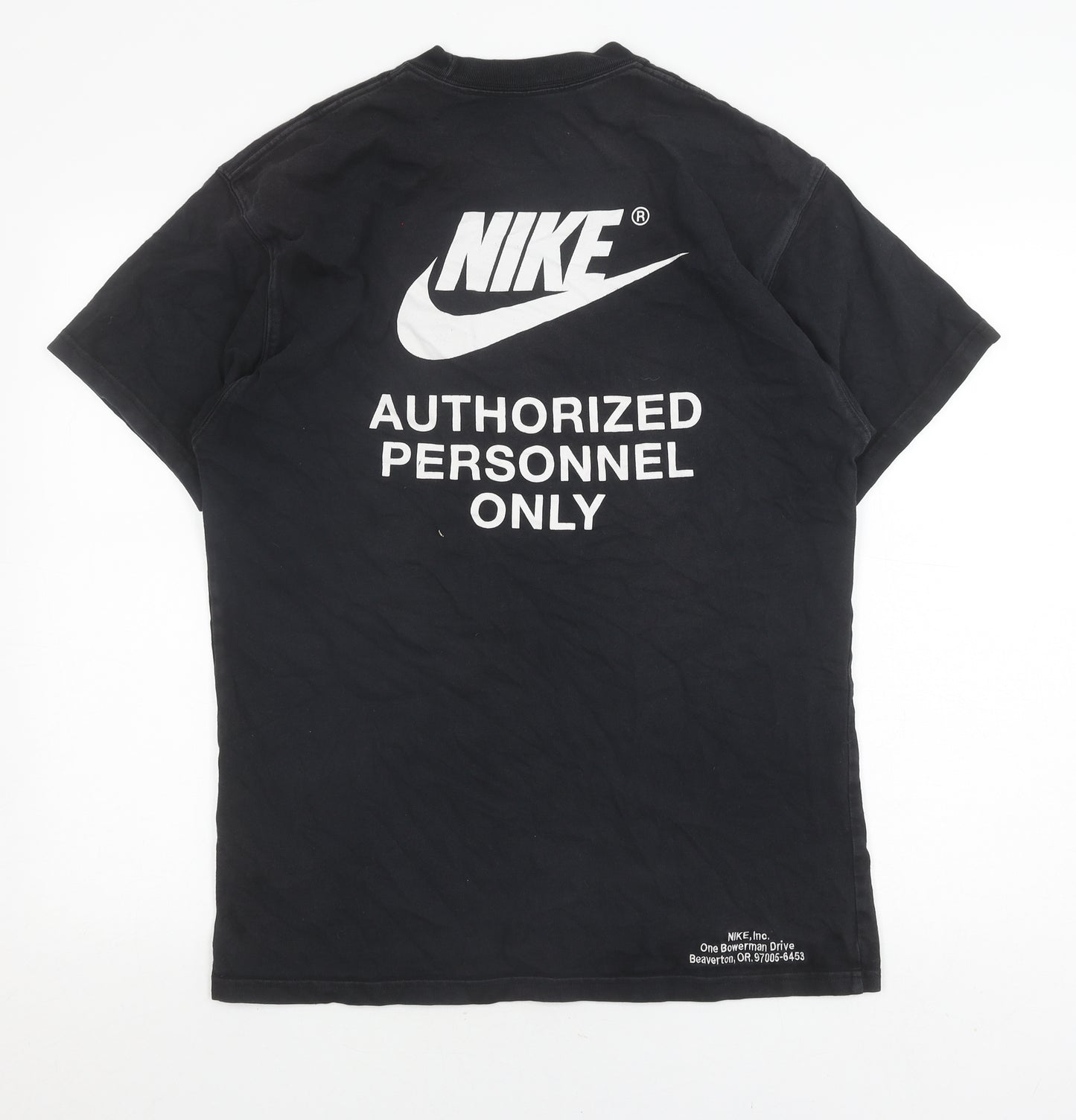 Nike Men's Black Cotton Logo T-Shirt M Casual