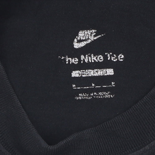 Nike Men's Black Cotton Logo T-Shirt M Casual