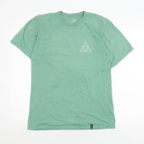 HUF Green Men's T-Shirt M, Graphic Print, Short Sleeve