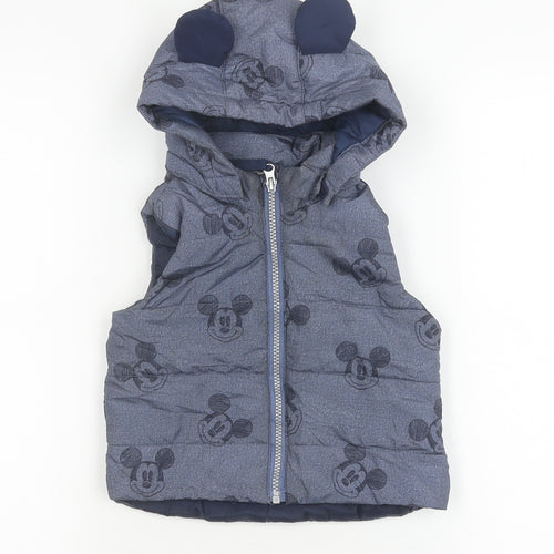 H&M Boys Blue Mickey Mouse Puffer Jacket 18 Months