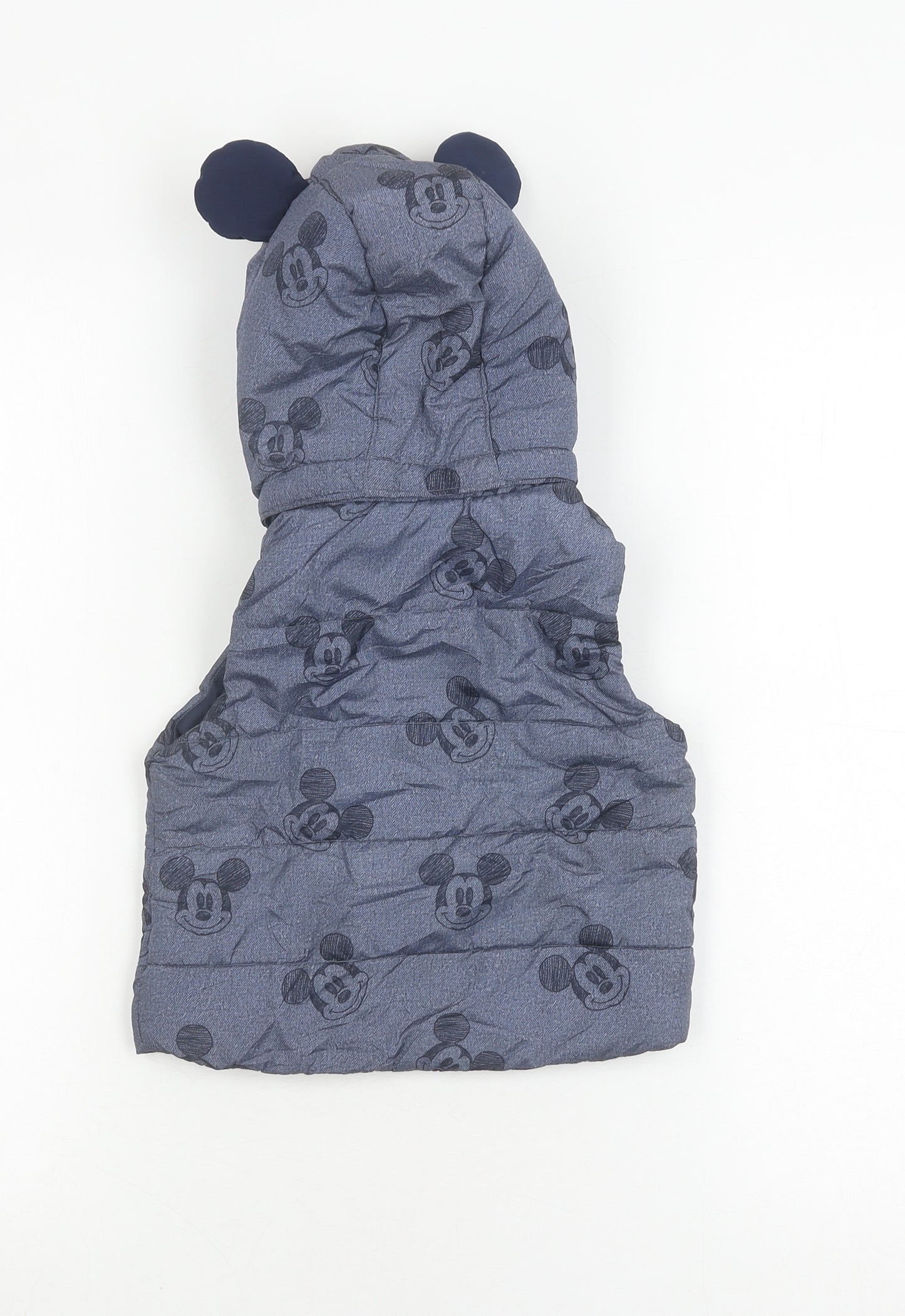 H&M Boys Blue Mickey Mouse Puffer Jacket 18 Months