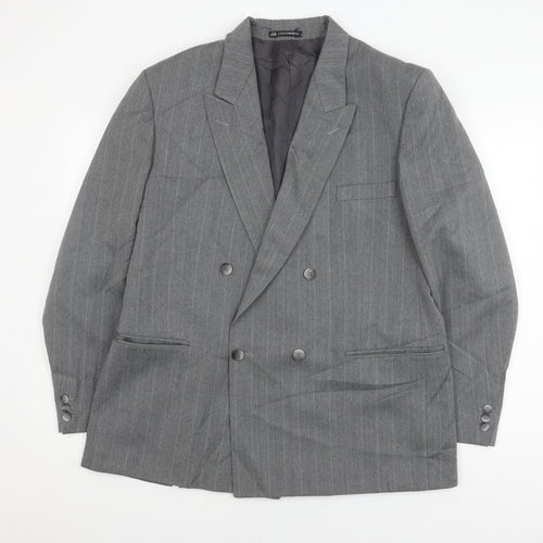Chatsworth Men's Grey Double-Breasted Blazer, Size 44