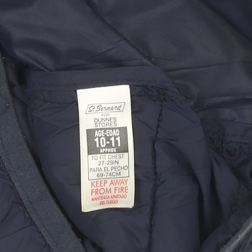 Dunnes Stores Boys Blue Puffer Jacket 10-11 Years Thermal
