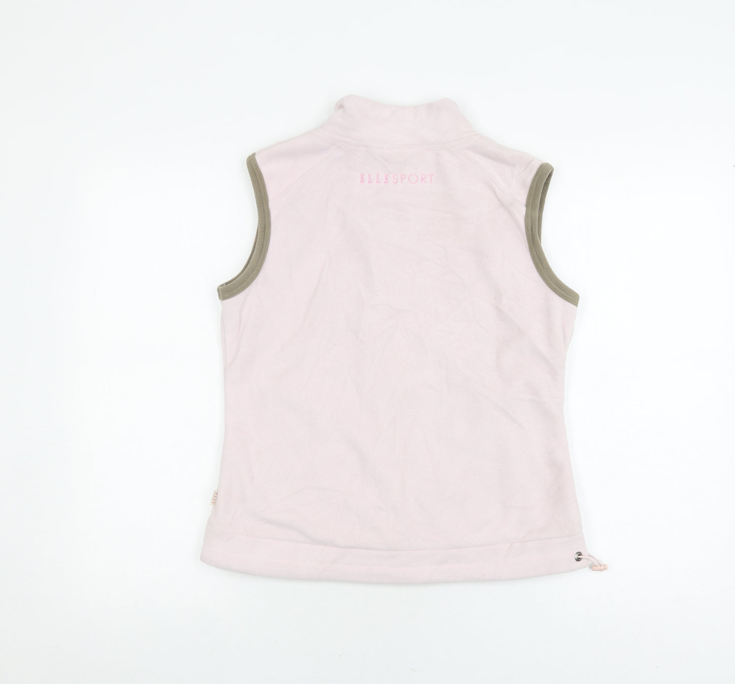 ELLE Women's Pink Waistcoat, M, Sleeveless, Full Zip