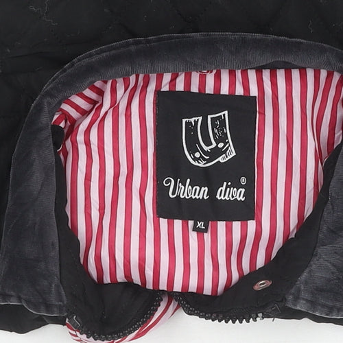 Urban Diva Women's Black Quilted Jacket XL