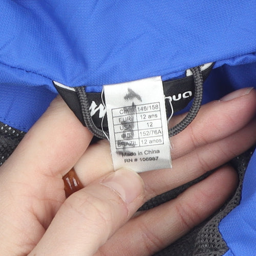 Quechua Boys Blue Anorak Jacket, Size 12, Hooded, Outdoor