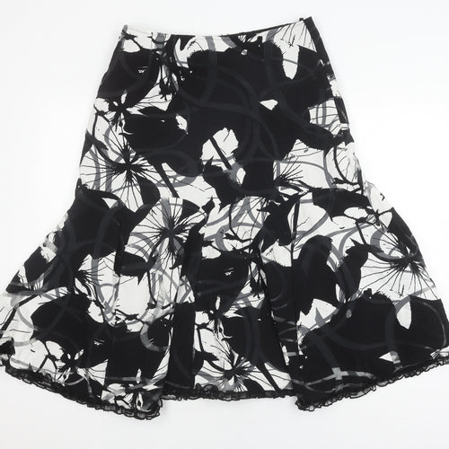 Marks and Spencer Women's Black Floral Skirt Size 14