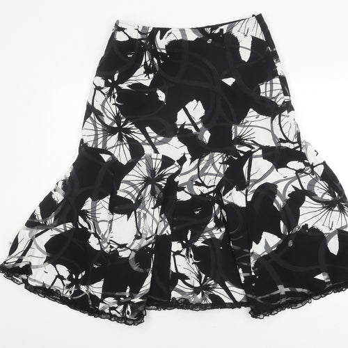 Marks and Spencer Women's Black Floral Skirt Size 14