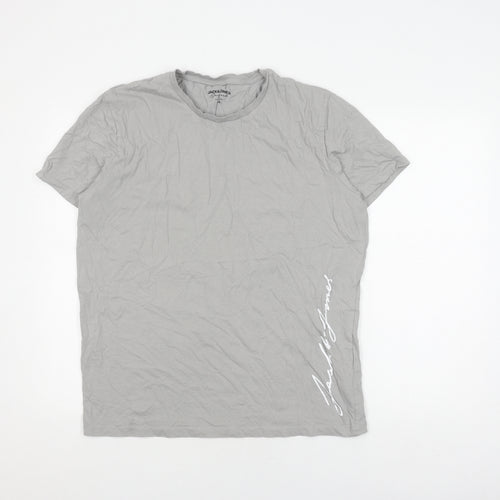 Jack & Jones Men's Grey XL Crew Neck T-Shirt