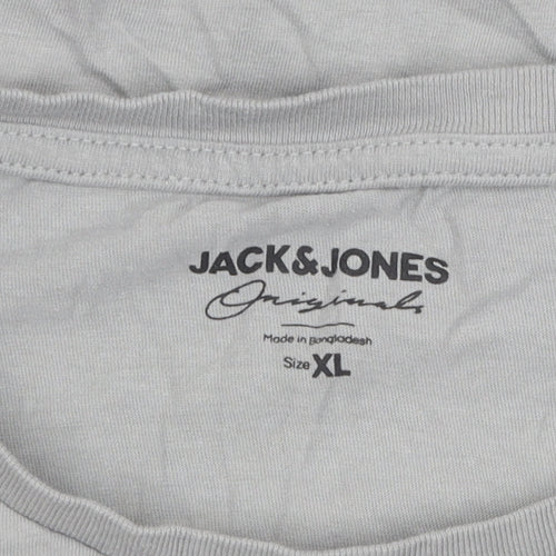 Jack & Jones Men's Grey XL Crew Neck T-Shirt
