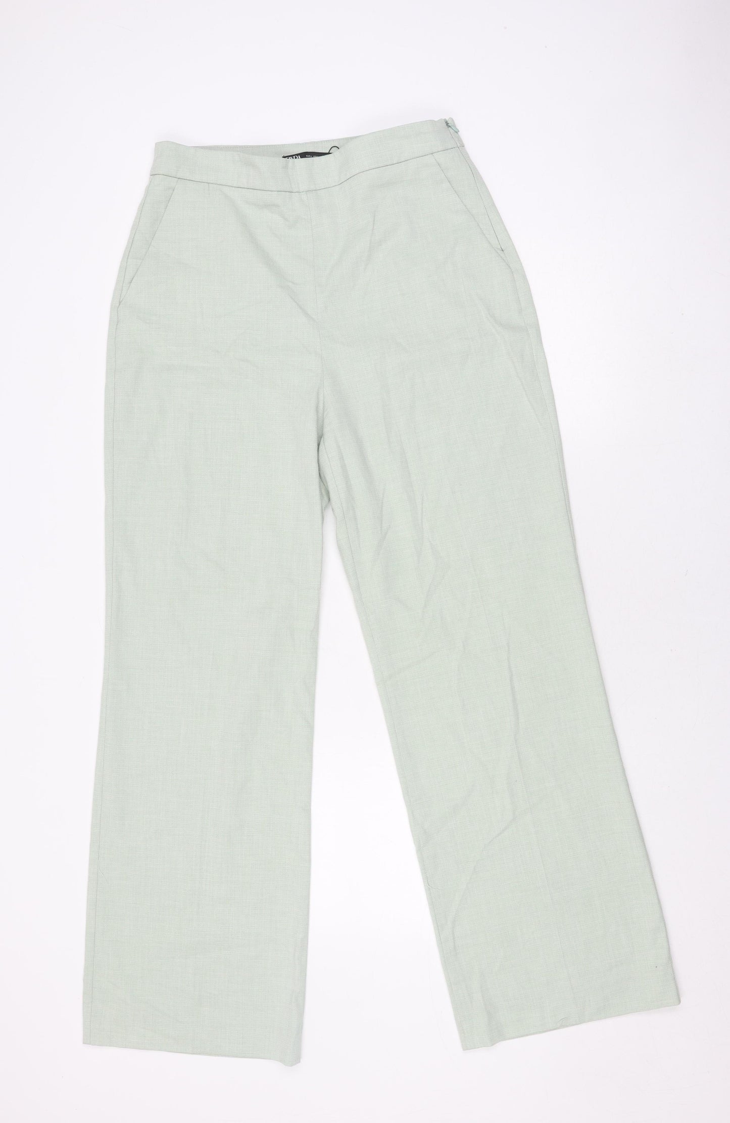 Zara Women’s Green Wide-Leg Trousers L Casual