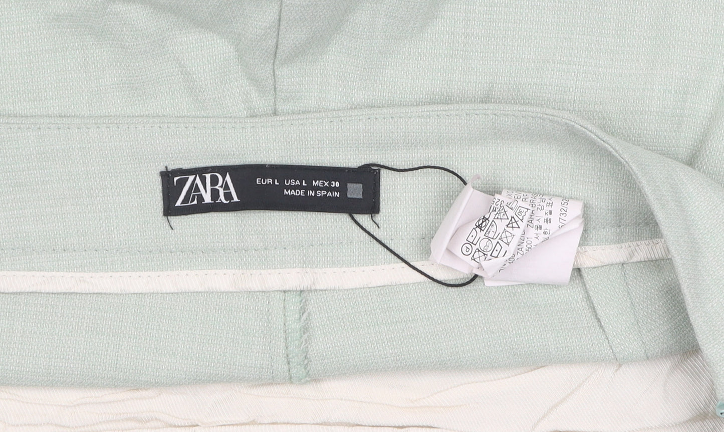 Zara Women’s Green Wide-Leg Trousers L Casual