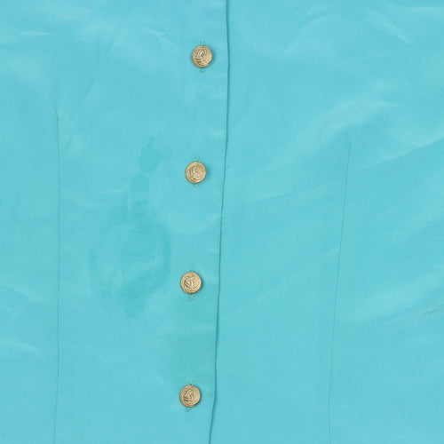 Canda Women's Blue Short Sleeve Blouse, Size 16
