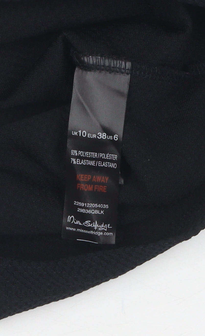 Miss Selfridge Women's Black Bodycon Dress Size 10