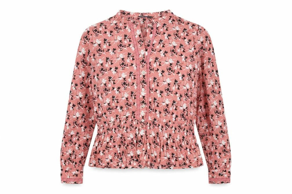 Front view of Marks & Spencer Women's Pink Floral Blouse, size 12
