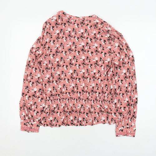 Marks and Spencer Women's Pink Floral Blouse Size 12
