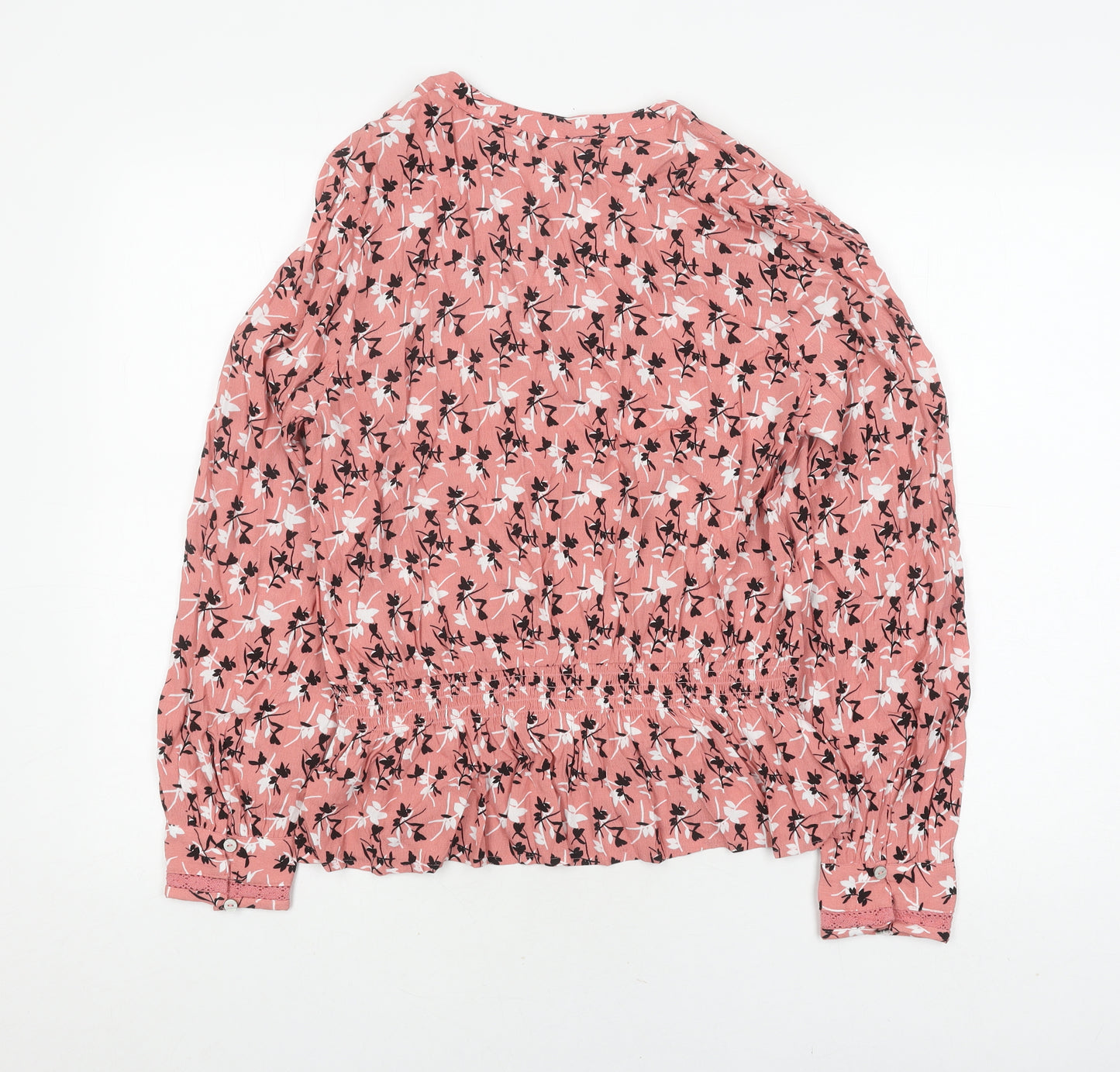 Marks and Spencer Women's Pink Floral Blouse Size 12