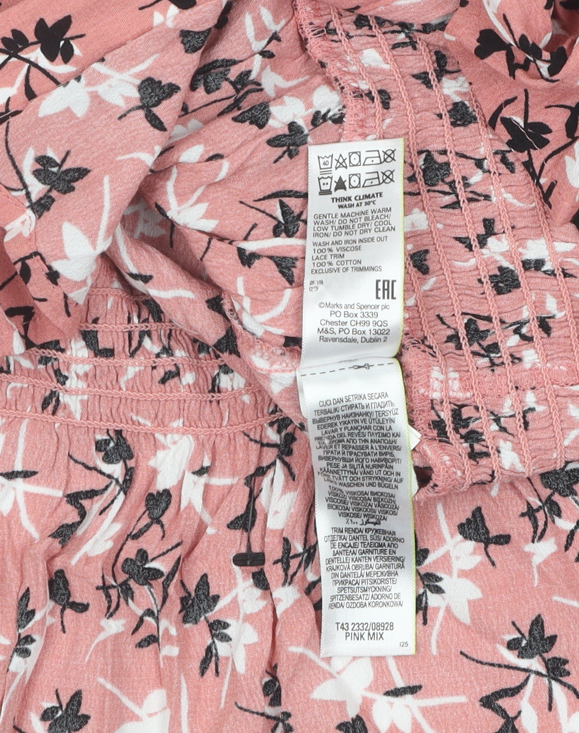 Marks and Spencer Women's Pink Floral Blouse Size 12