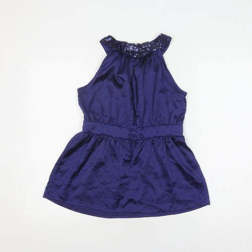 Topshop Women’s Blue Sequin Halter Camisole, Size 8