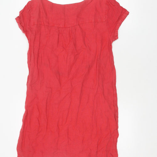 Zara Basic Women's Red Shift Dress Size 8 Short Sleeve
