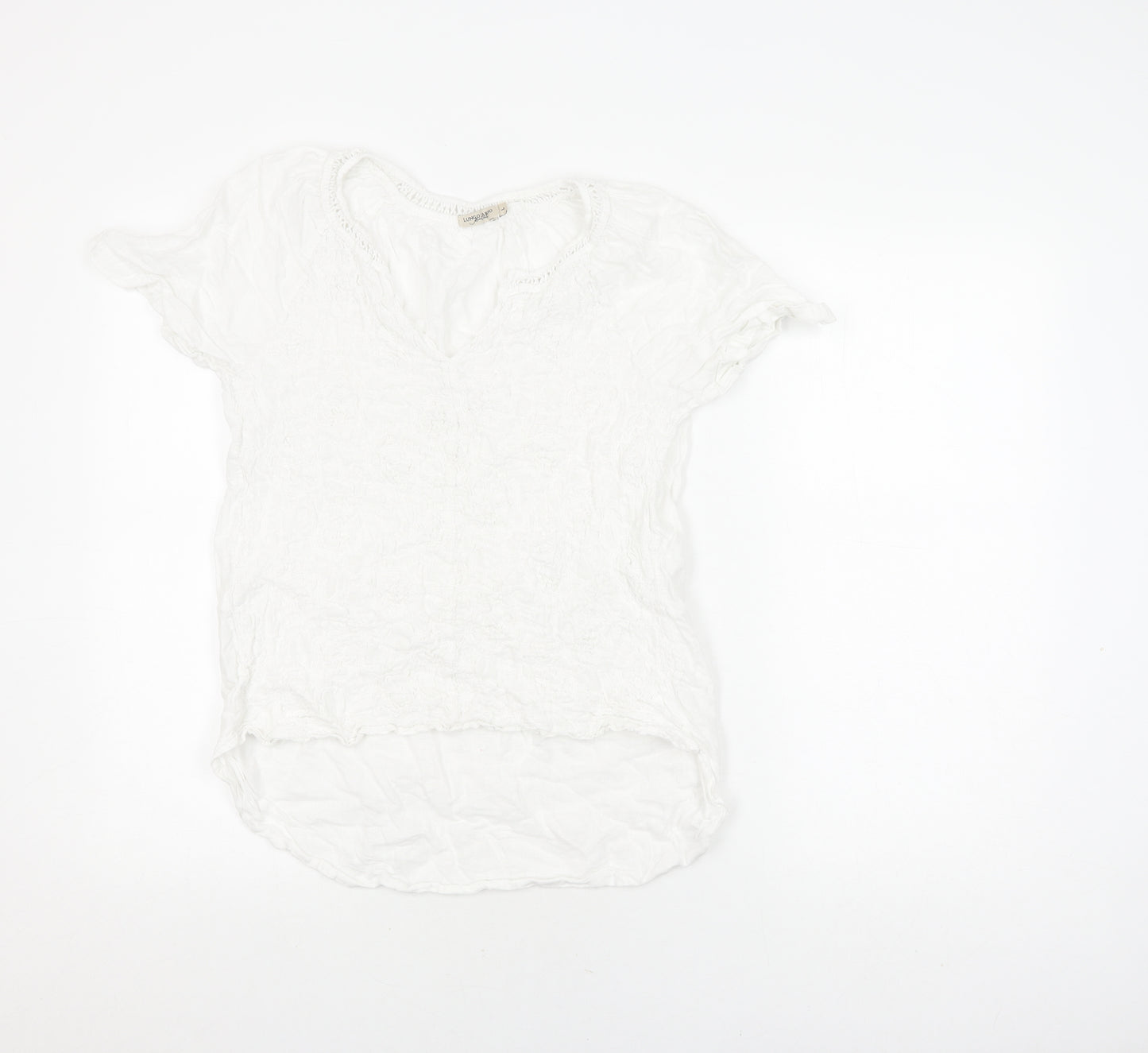 Lungo Arno Women's White Linen Blouse - Scoop Neck