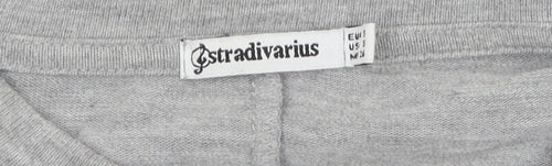 Stradivarius Women's Grey Beaded Crew Neck Pullover - Size 10