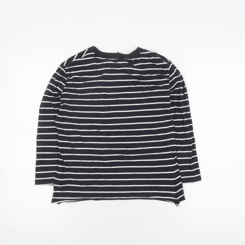 French Connection Women's Black Striped Pullover Jumper Size 12