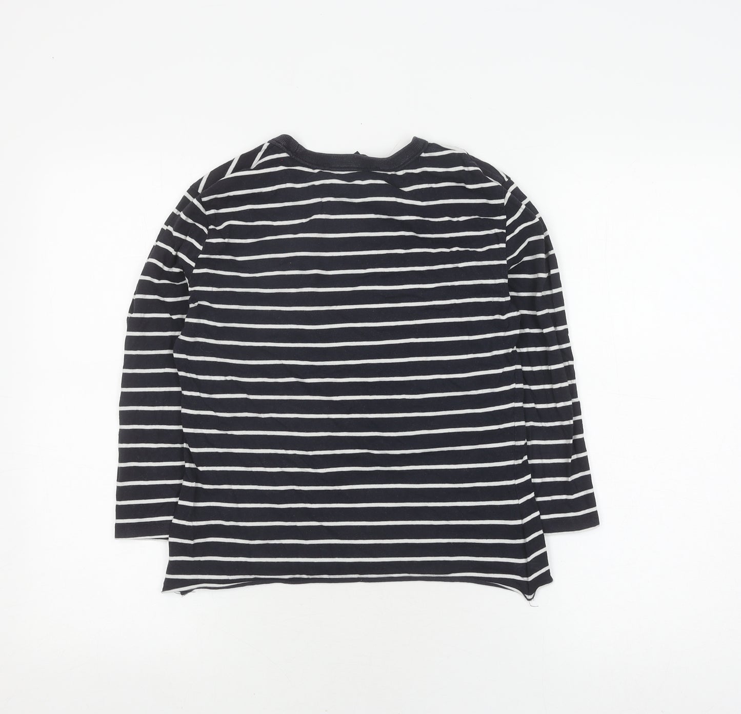 French Connection Women's Black Striped Pullover Jumper Size 12