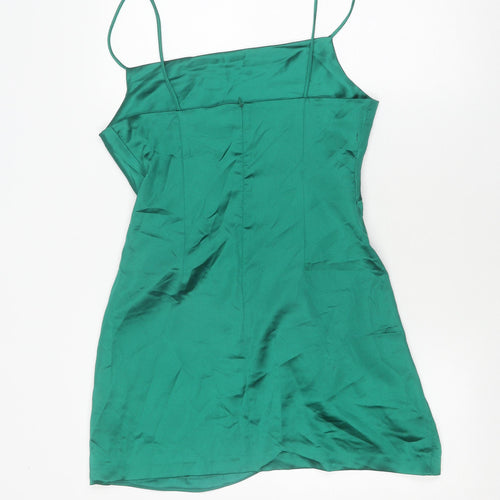 Zara Green Slip Dress Women Medium, Casual Party