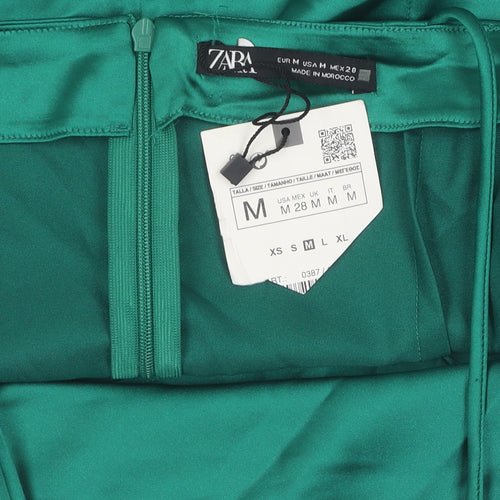 Zara Green Slip Dress Women Medium, Casual Party