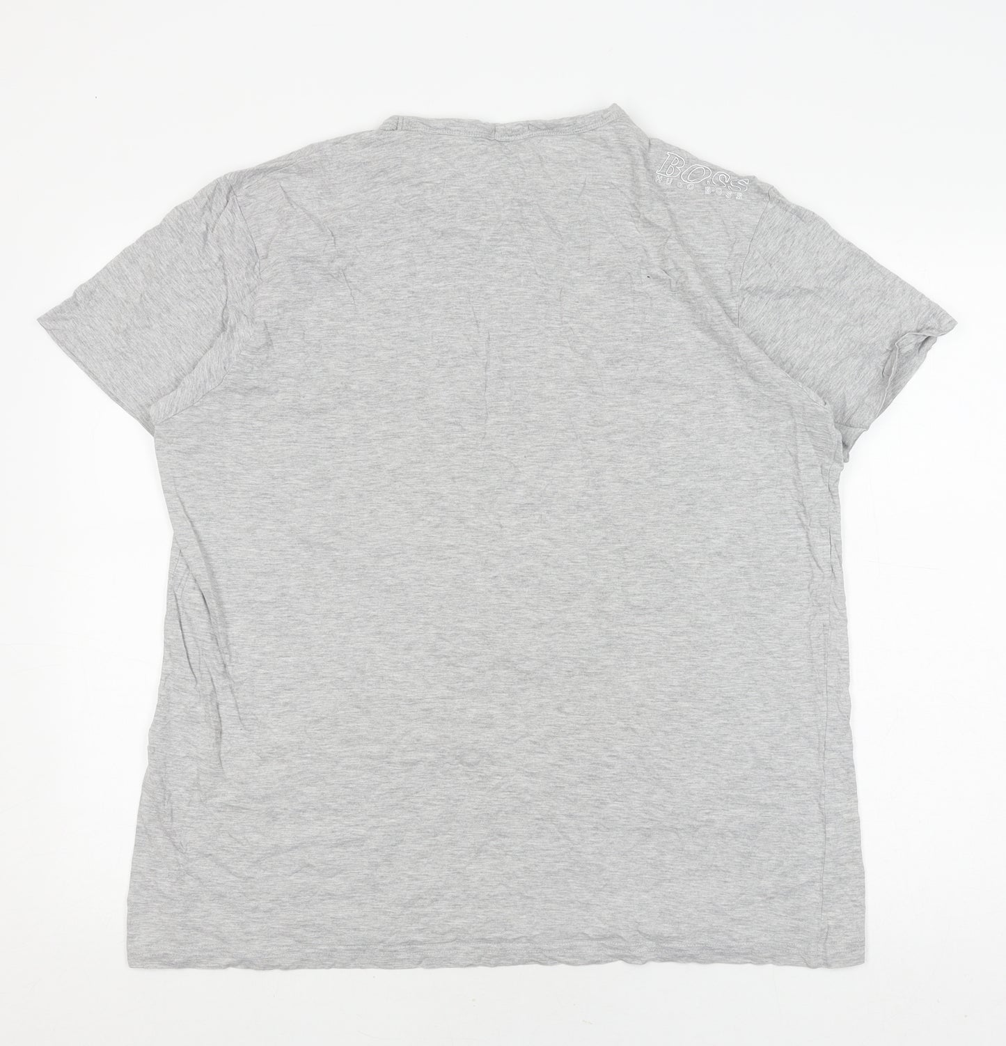 Hugo Boss Men's Grey 2XL T-Shirt, Logo, Crew Neck, Casual