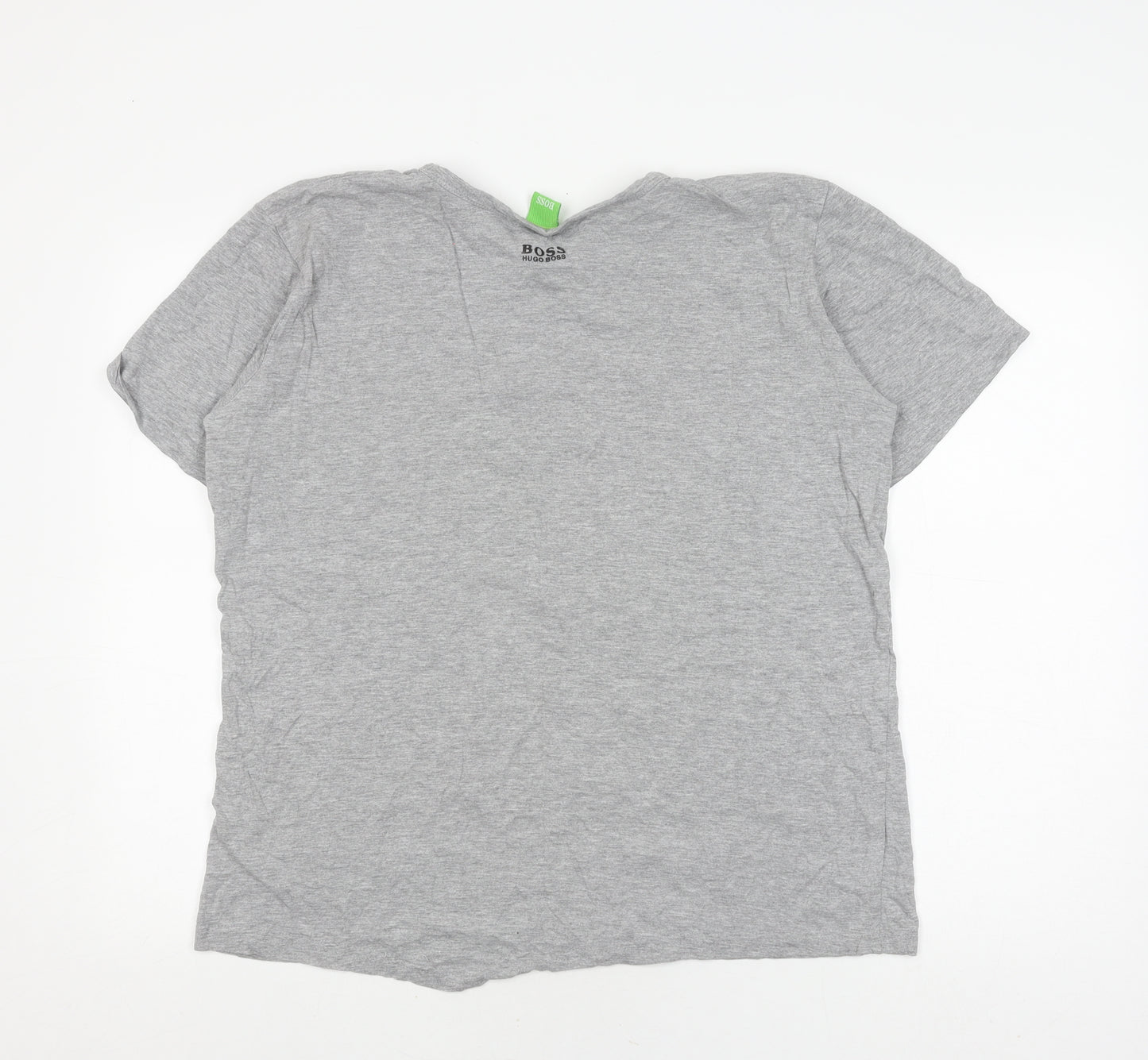 Hugo Boss Men's Grey Logo T-Shirt, Size Large, Crew Neck, Cotton