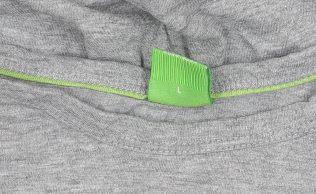 Hugo Boss Men's Grey Logo T-Shirt, Size Large, Crew Neck, Cotton