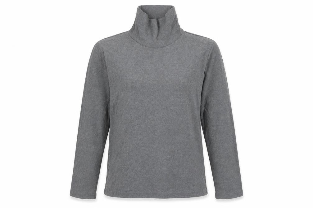 Uniqlo Grey Long Sleeve High Neck Jersey T-Shirt M