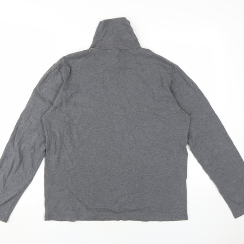 Uniqlo Grey Long Sleeve High Neck Jersey T-Shirt M