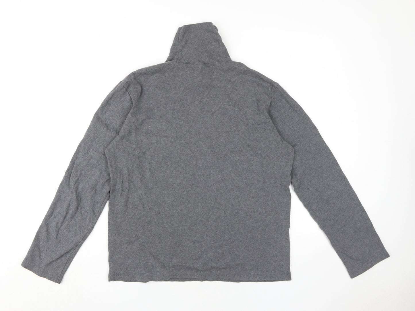Uniqlo Grey Long Sleeve High Neck Jersey T-Shirt M