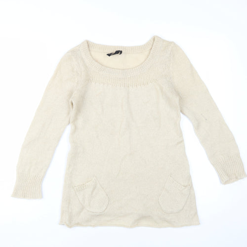 Topshop Women Beige Pullover Jumper Size 8