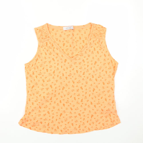 Marks and Spencer Orange Floral Tank Top Size 14